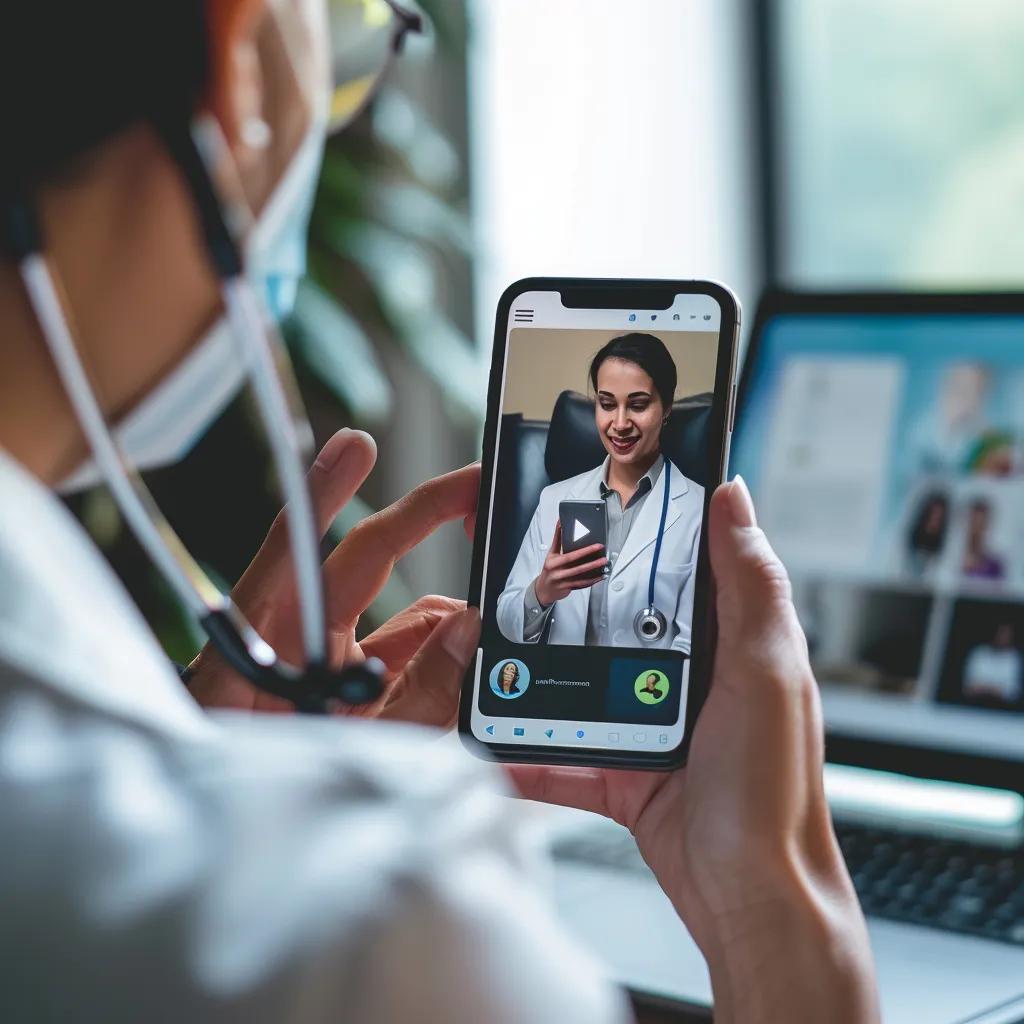 Visual representation of telehealth therapy features, showcasing video sessions and secure messaging